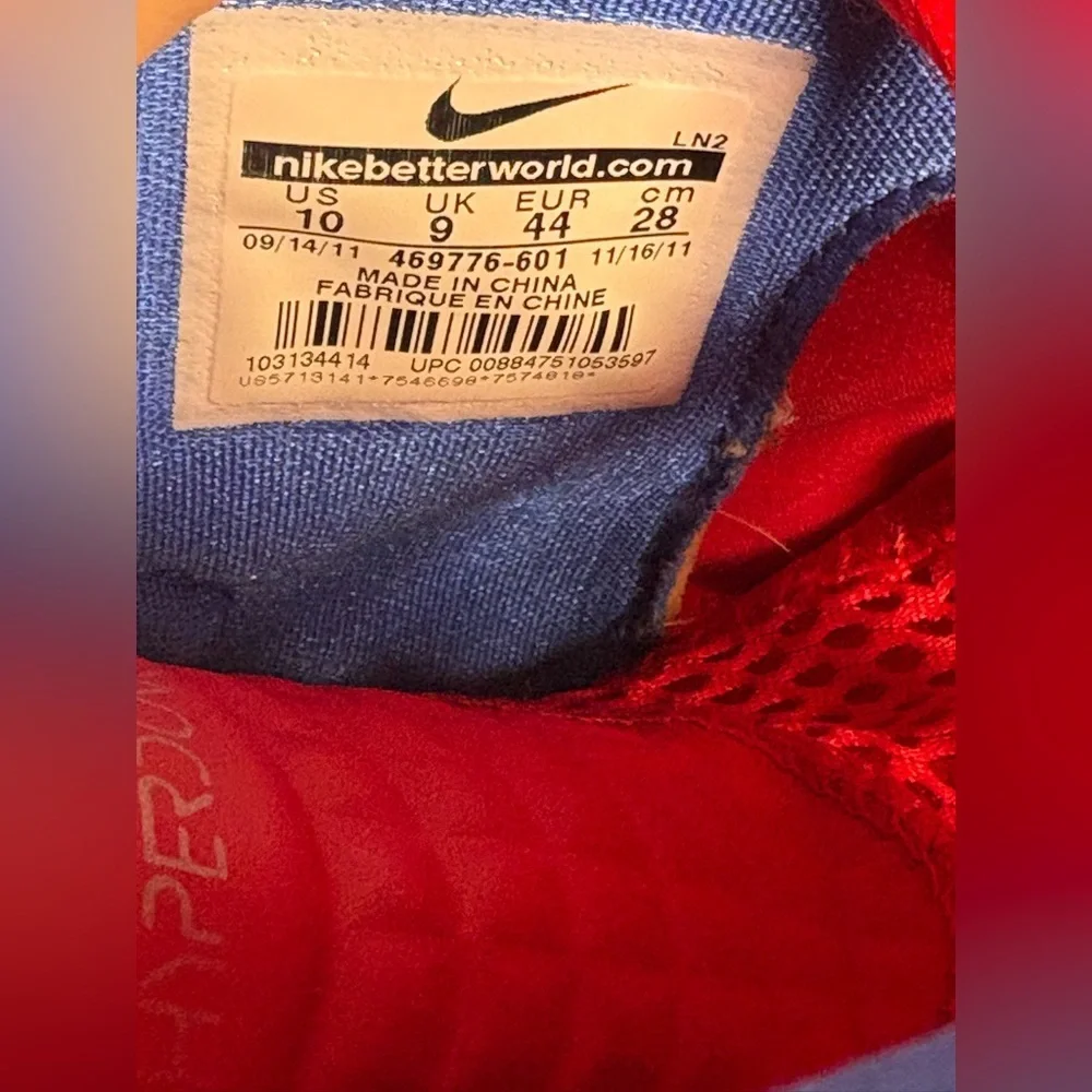 Rare Nike Zoom Hyperdunk 2011 Mens 10 Blake Griffin Red Blue Shoes Basketball
